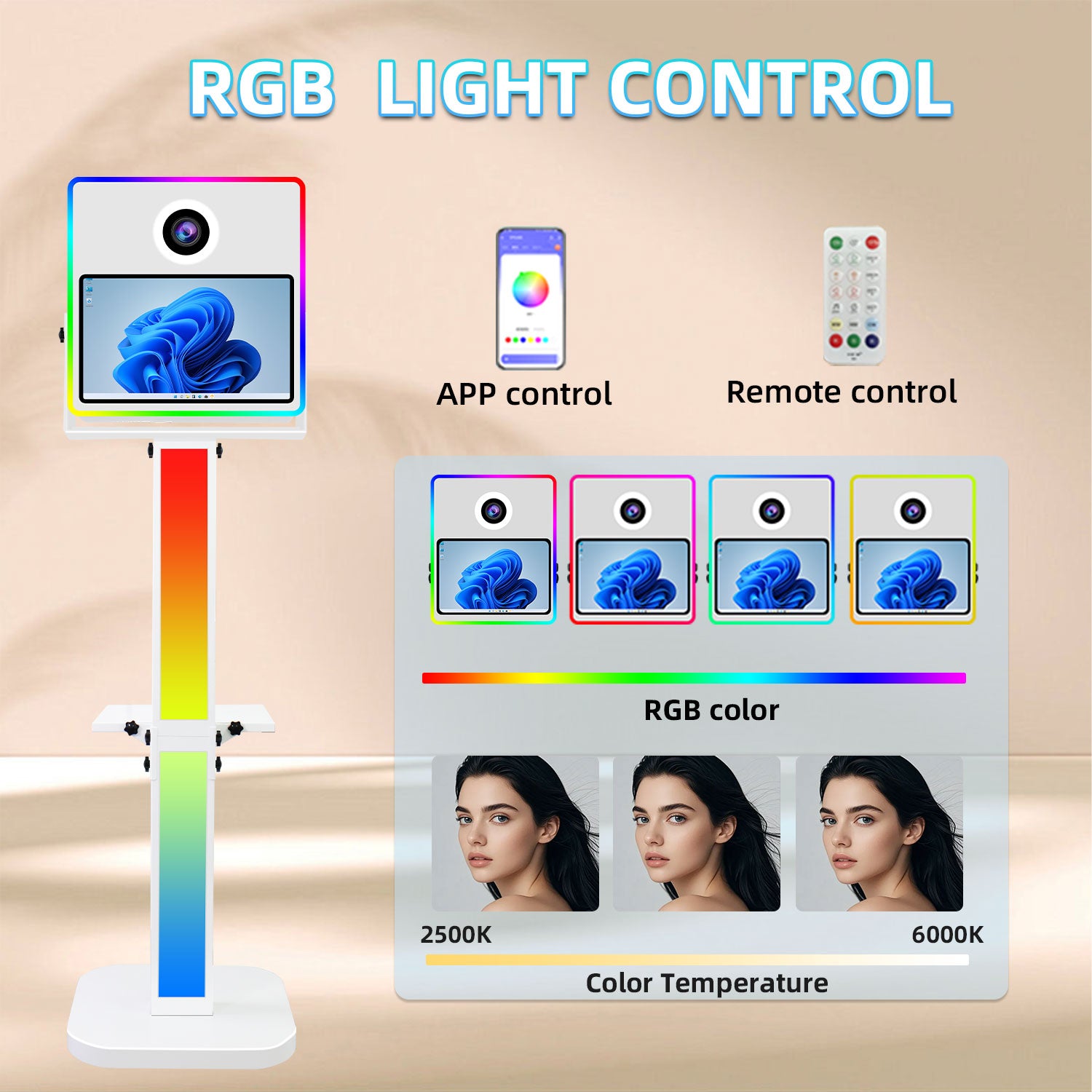 Dslr Photo Booth with 15.6 inches Touch Screen Selfie Photobooth Build in Mini PC