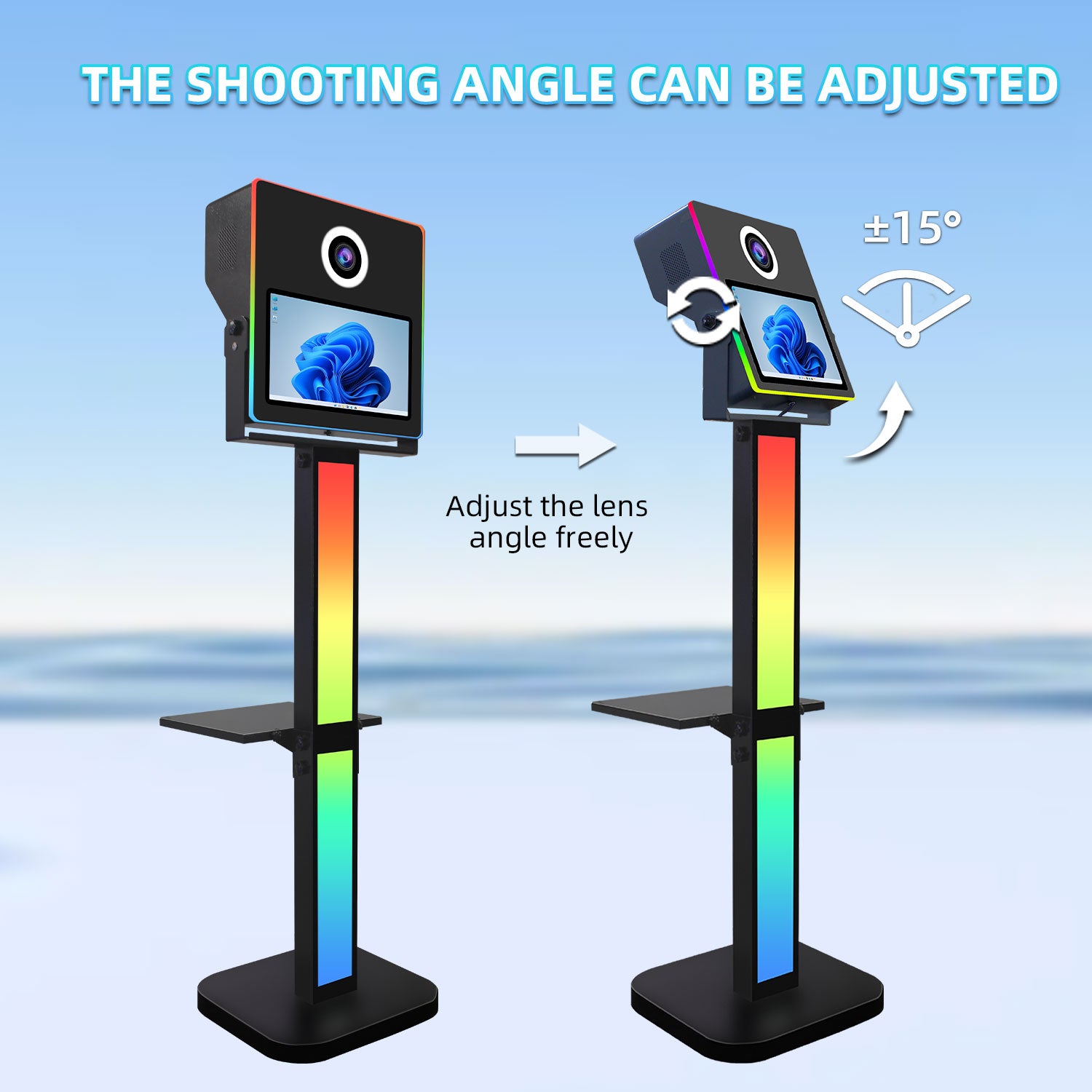 Dslr Photo Booth with 15.6 inches Touch Screen Selfie Photobooth Build in Mini PC